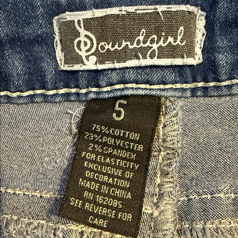 Soundgirl Blue Boot Cut Jeans with Silver Embellishments size 5 - Picture 7 of 13